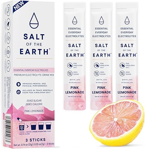Miniatura 17 de Salt of The Earth - Polvo de electrolitos premium sin azúcar - Hecho con sal rosa del Himalaya - Paquetes de polvo para hidratación | Ingredientes