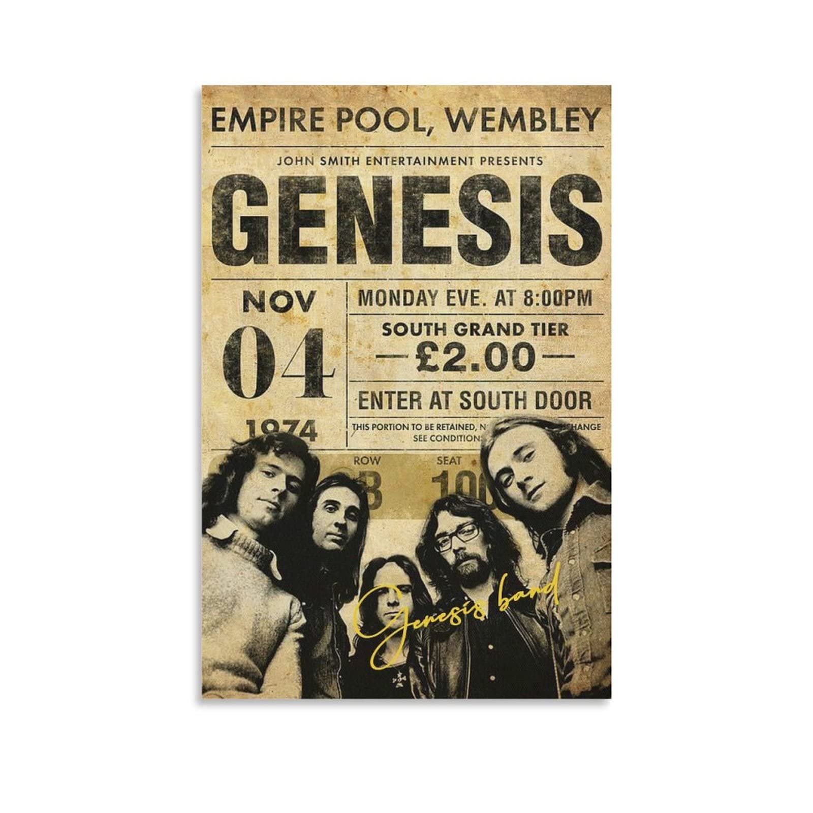 WQBYDS Poster da parete su tela 40 * 60cm Senza Cornice Genesis Band Canvas Wall Art Soggiorno Poster Camera da letto Decor Painting