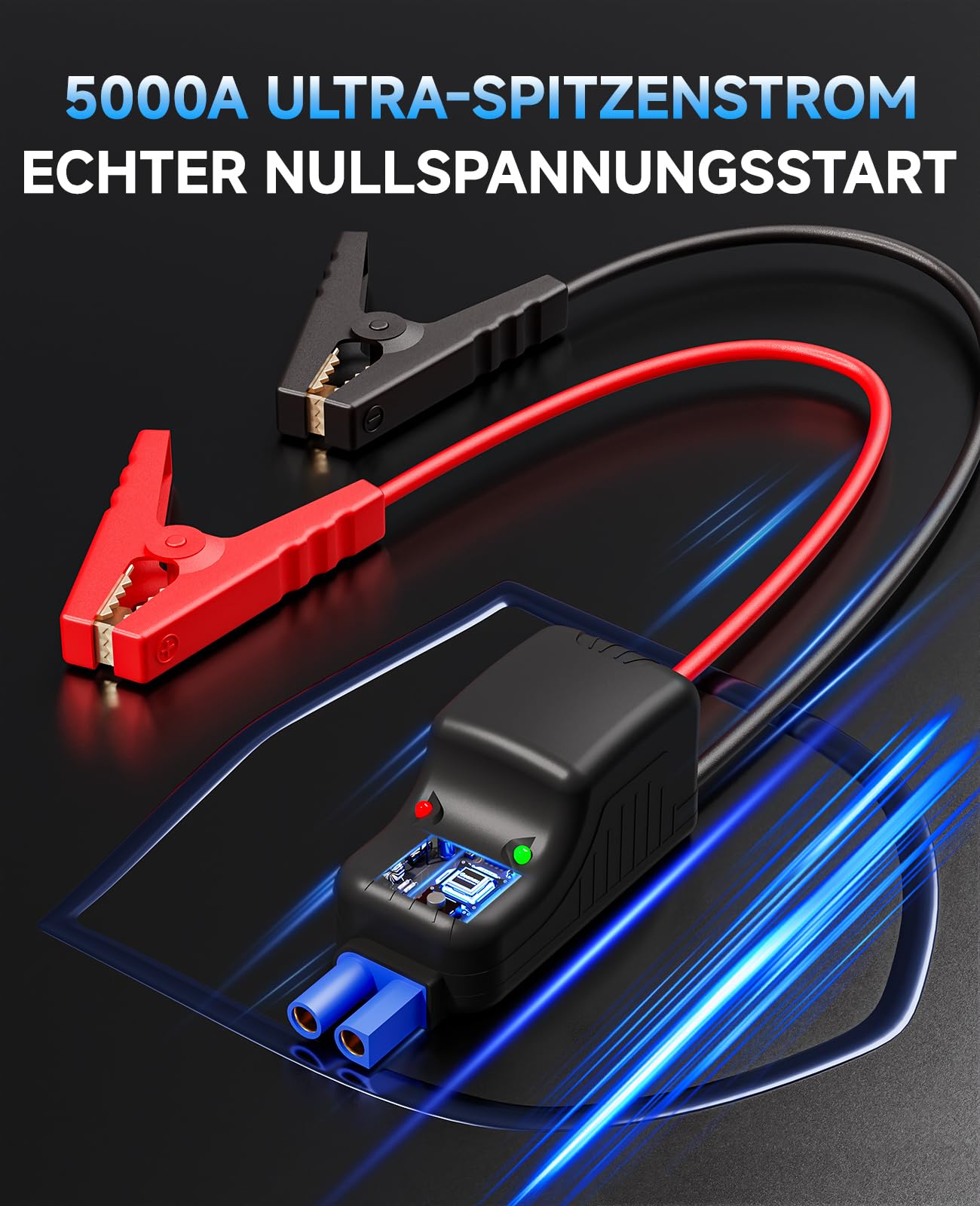Starthilfe Powerbank 8000A für PKW, Auto Starthilfe mit Kompressor 150PSI, 12V Batterie Booster Jumpstarter für Alle Benzin/10L Diesel mit LED Display & Starterkabel, Frauen