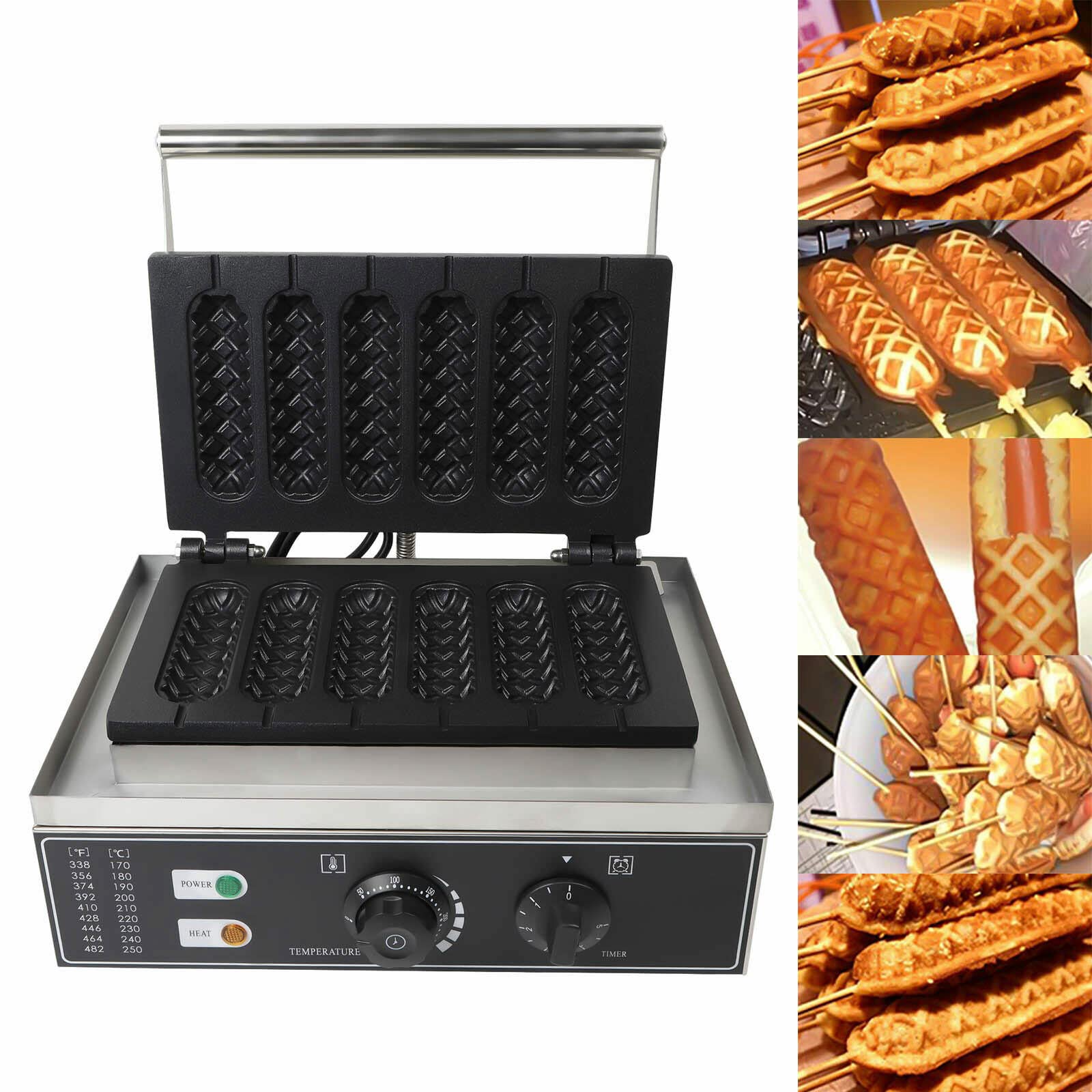 Gofrera profesional de acero inoxidable con revestimiento antiadherente, gofrera comercial para gofres y gofres