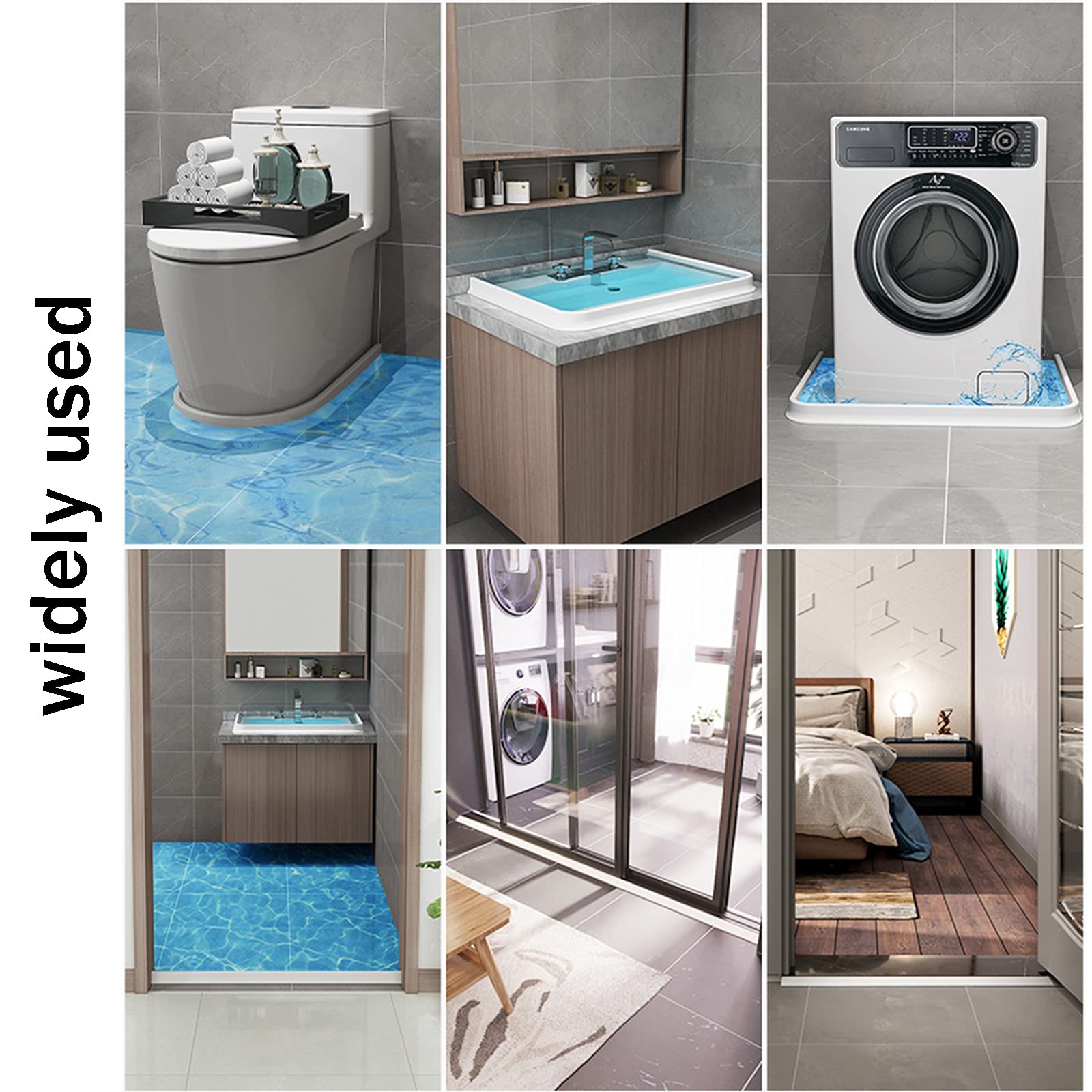 Barriera Doccia In Silicone 100cm - Antifuoriuscita Per Bagno, Facile Da Installare