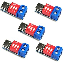 5PCS USB-C PD Trigger Board Module 100W, PD/QC Decoy Fast Charge Power Delivery Trigger Adapter, USB Type-C to 5V/9V/12V/15V/20V Voltage Converter for Charger and Power Testing-Blue