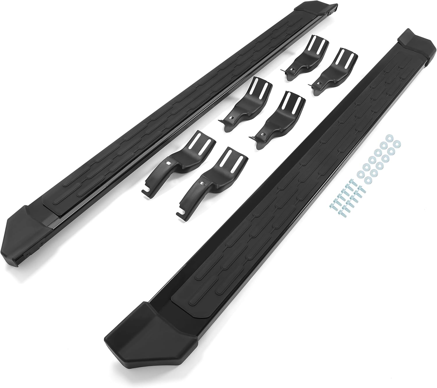 HECASA Running Boards Compatible with 2021-2025 Ford Bronco 4 Door Side Steps Nerf Bars Side Steps Rock Rail Aluminum + ABS Black Platform Style