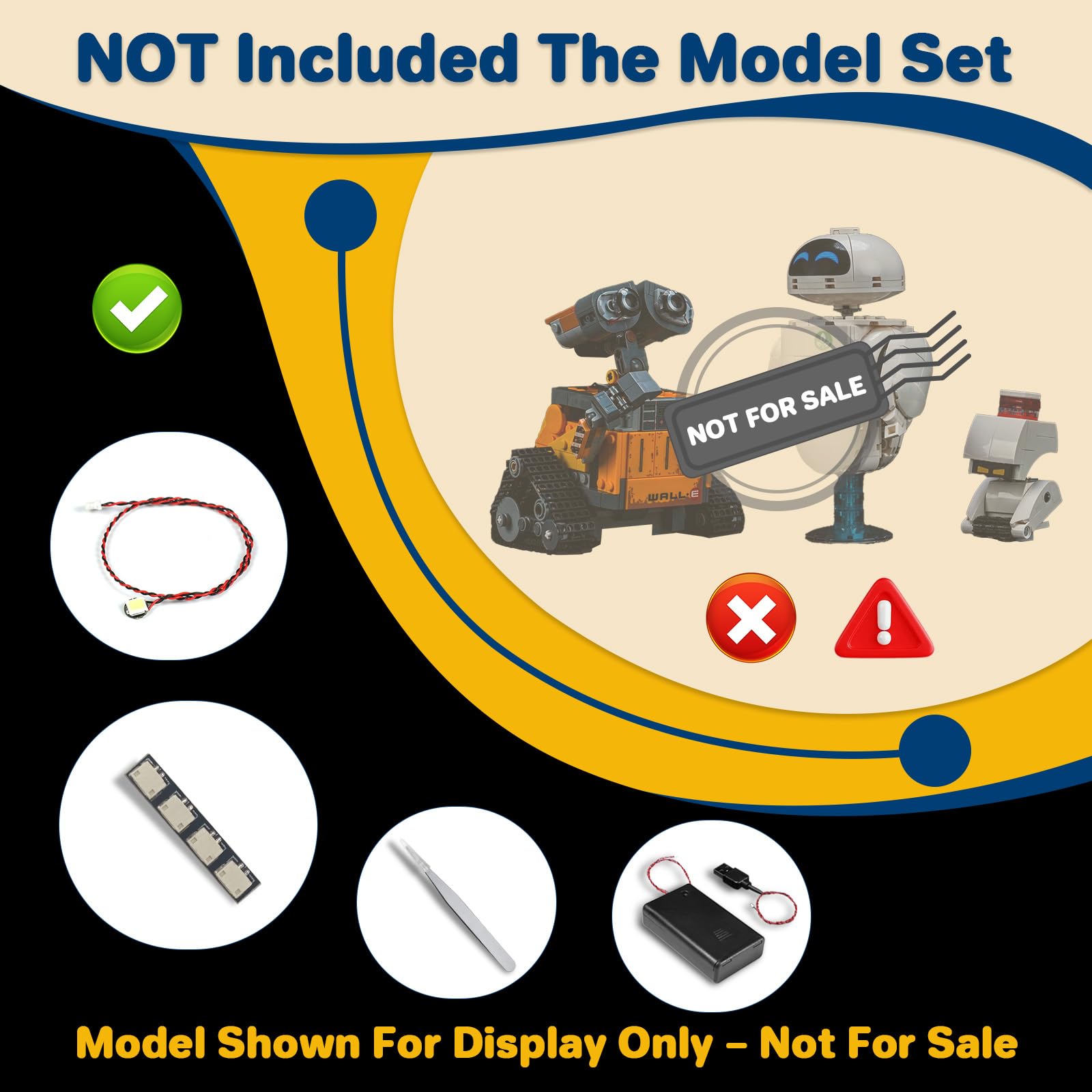 LocoLee Led Light Set Compatible with Lego 43279 WALL-E and EVE Led Decoration Lighting Kit Compatible with Lego 43279 Building Blocks Model,Only Lights Set,No Model - Image 2