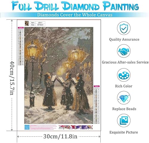 Miniatura 4 de YPF Kits de pintura de diamantes de Navidad para adultos, kits de arte de diamantes para niños, principiantes, bricolaje 5D, taladro completo, arte