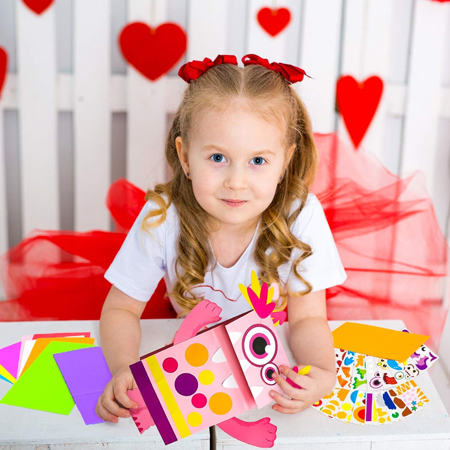 WATINC 9Pack Monster Hand Puppets Art Craft Paper Sock Puppet Toys DIY Making Your Own Puppet Kits Early Learning Classroom Family Storytelling Games Pretend Party Supplies Valentine's Day Gift : Toys & Games