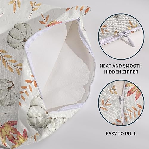 Miniatura 23 de Juego de 2 fundas de almohada de otoño de 18 x 18 pulgadas, diseño de calabaza, girasol, girasol, Acción de Gracias, decoración para exteriores