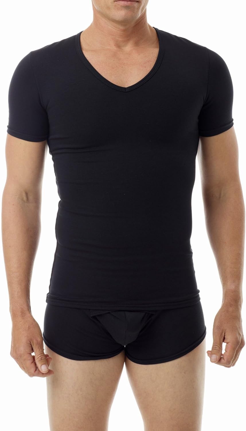 Underworks Cotton Concealer Compression V-Neck T-Shirt Top 978