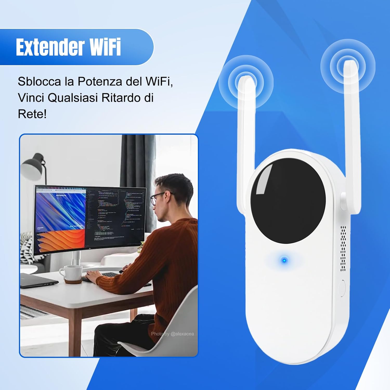 WiFi Extender WiFi Booster WiFi Repeater with Ethernet WiFi Extenders Signal Booster for Home, WiFi Repeater with Ethernet Port Covers up to 10000 sq. ft and30 Devices