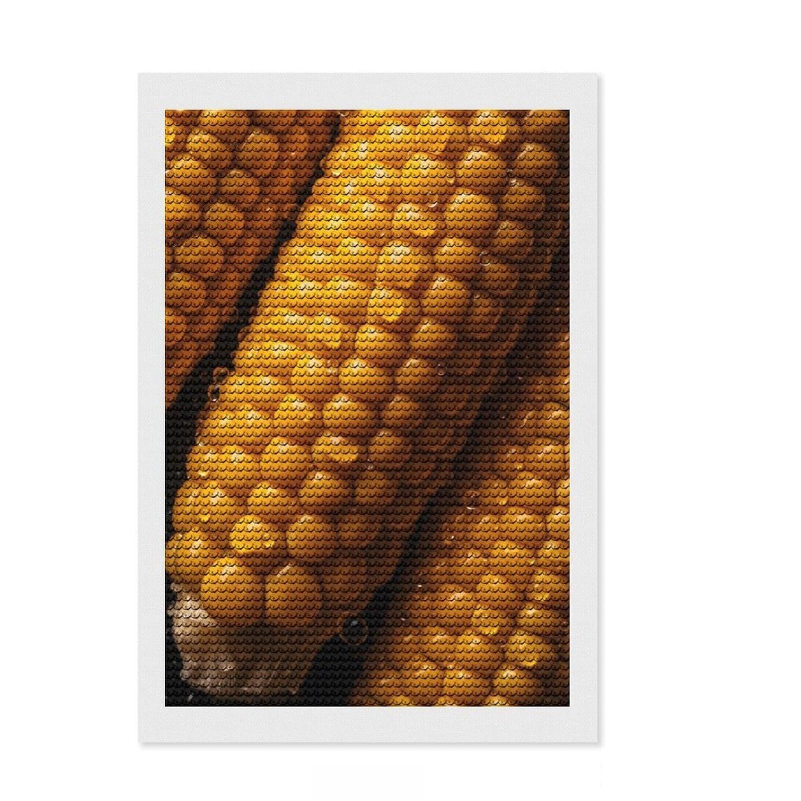 Junmoney Corncob Full Drill Diamond Painting Kit 8"x12", for Beginners, Relaxing DIY, Full Kit Included, Thoughtful Present