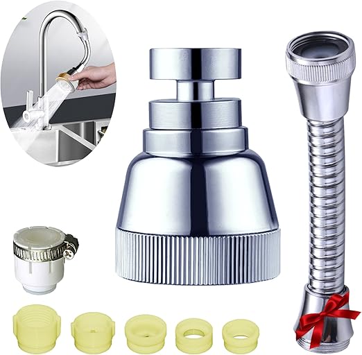 Wasserhahn Verlängerung 14cm - 360° Schwenkbar, Strahlregler