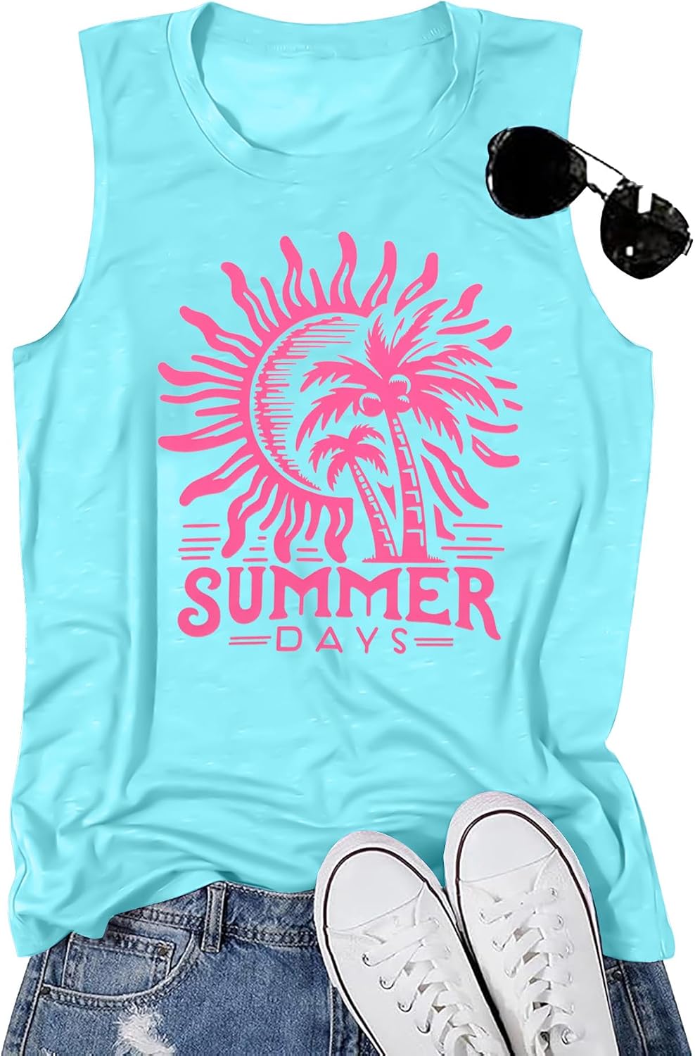 Hawaiian Tank Top Women Chasing Sunset Shirt Hawaii Beach Waves Vest Sunshine Shirts Summer Vacation Sleeveless Tops