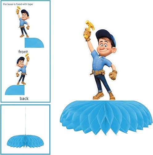 Miniatura 3 de Wreck it Ralph - Decoraciones de fiesta, 7 piezas de centros de mesa con temática de panal de abeja Wreck it Ralph, decoraciones de mesa lateral