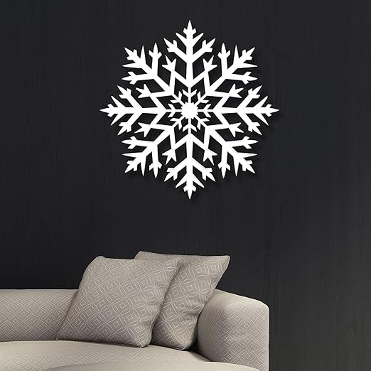 Snowflake Decorations Metal Winter Wall Art Seasonal