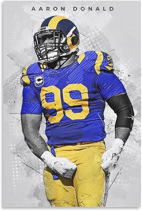 Amazon アメリカンフットボールのスーパースターアーロンドナルドポスターキャンバスウォールアートベッドルームデコレーションペインティングモダン スタイルウォールアートワークウォールアートピクチャープリント24 36インチ 60 90cm ウォールステッカー