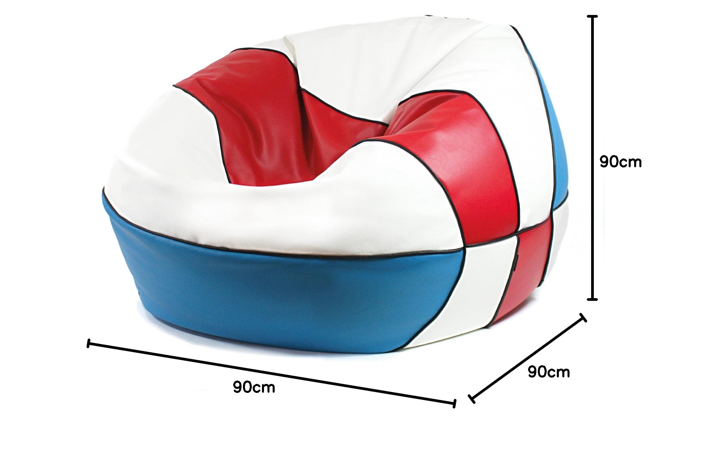 Mipuf.es – Puff Basket Original. Puf con 90 cm de diámetro – Tejido Polipieal Alta Resistencia – Doble Cremallera – Relleno Incluido reciclable – Tricolor