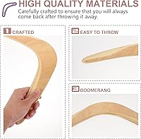Vista 4 de Boomerang para niños y adultos: lanzar boomerangs en forma de V de retorno hecho a mano artesanal juguete de madera captura rápida para mujeres