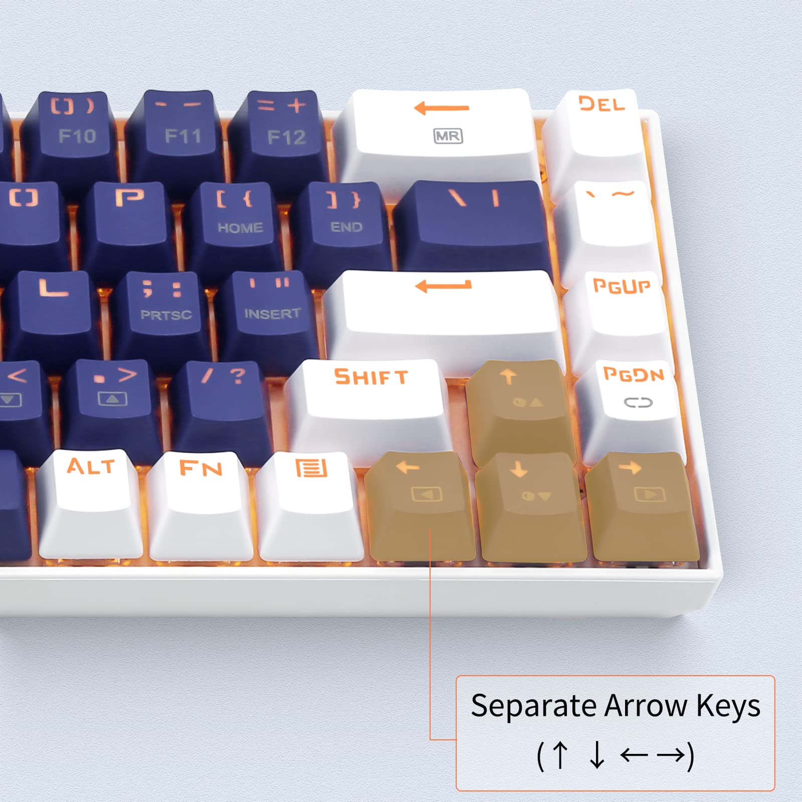 Teclado mecânico de jogos 65% HUO JI E-YOOSO Z-686, 68 teclas, com