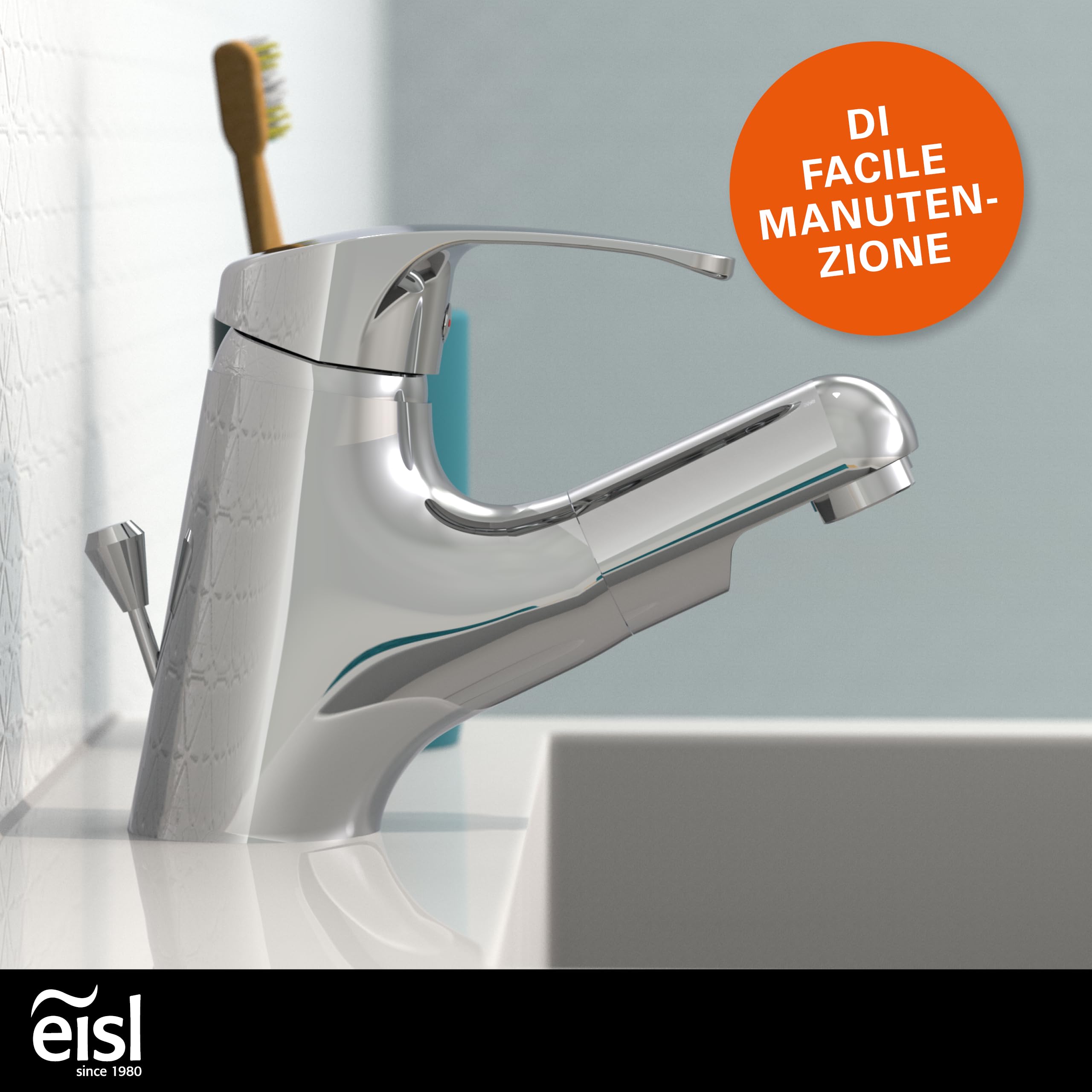 EISL VICO NI075TCO, rubinetto bagno lavabo, rubinetto da bagno con doccetta estraibile, miscelatore per lavabo con doccetta, miscelatore lavabo bagno, cromo