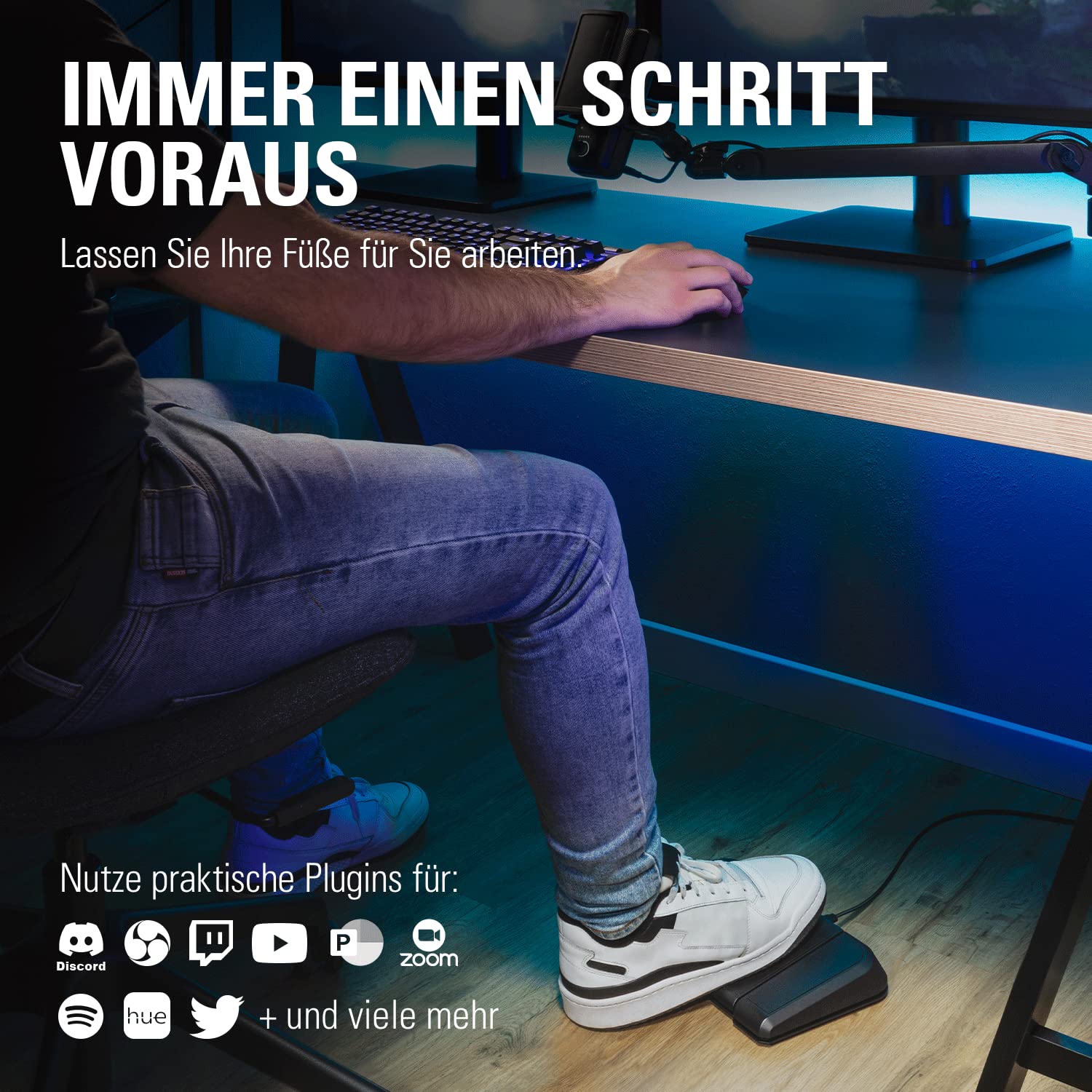 Elgato Stream Deck Pedal – Freihand-Studio-Controller, 3 Makro-Fußpedale, für Mac und PC