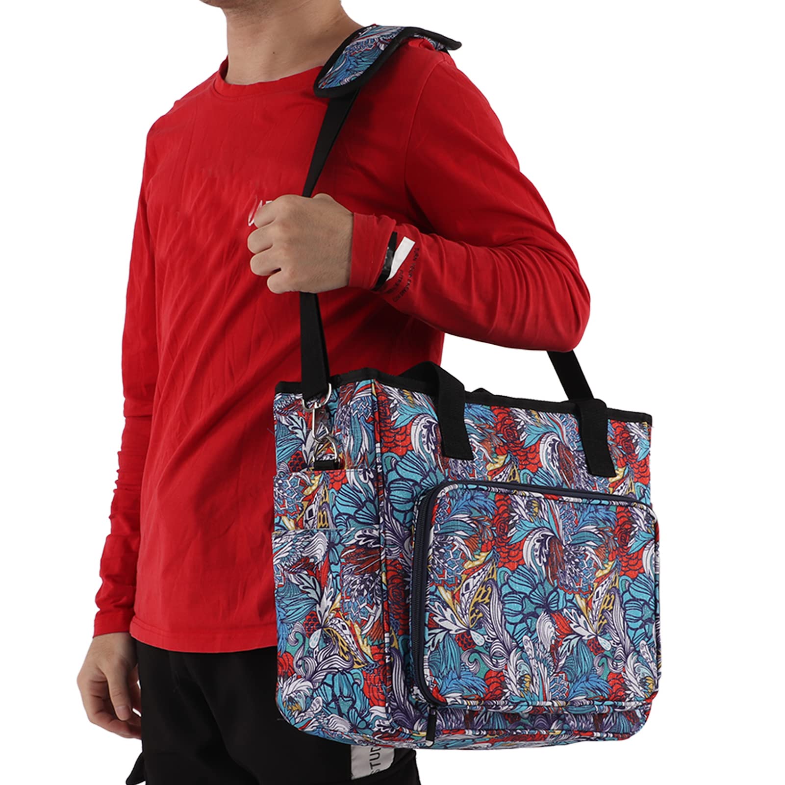 Bolsa para Tejer, Tela Oxford, Almacenamiento de Hilo Impermeable, Duradero y Liviano, Bolsa de Ganchillo Duradera, Exquisita y Portátil de Gran Capacidad, para Ganchos de Ganchillo(Rojo)