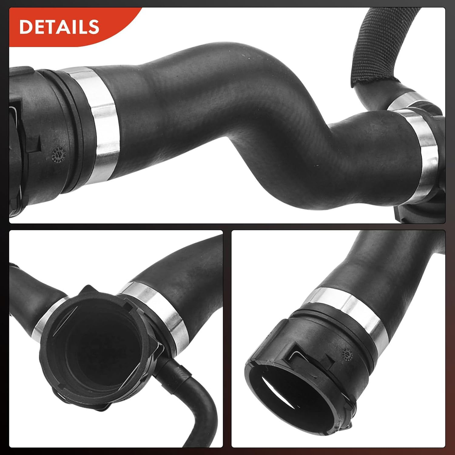 A-Premium Upper Radiator Coolant Hose Compatible with BMW F07 535i 2011-2016, F07 535i GT 2011-2013, F12/F13 640i 2012-2018, L6 3.0L, Replace# 17127580957