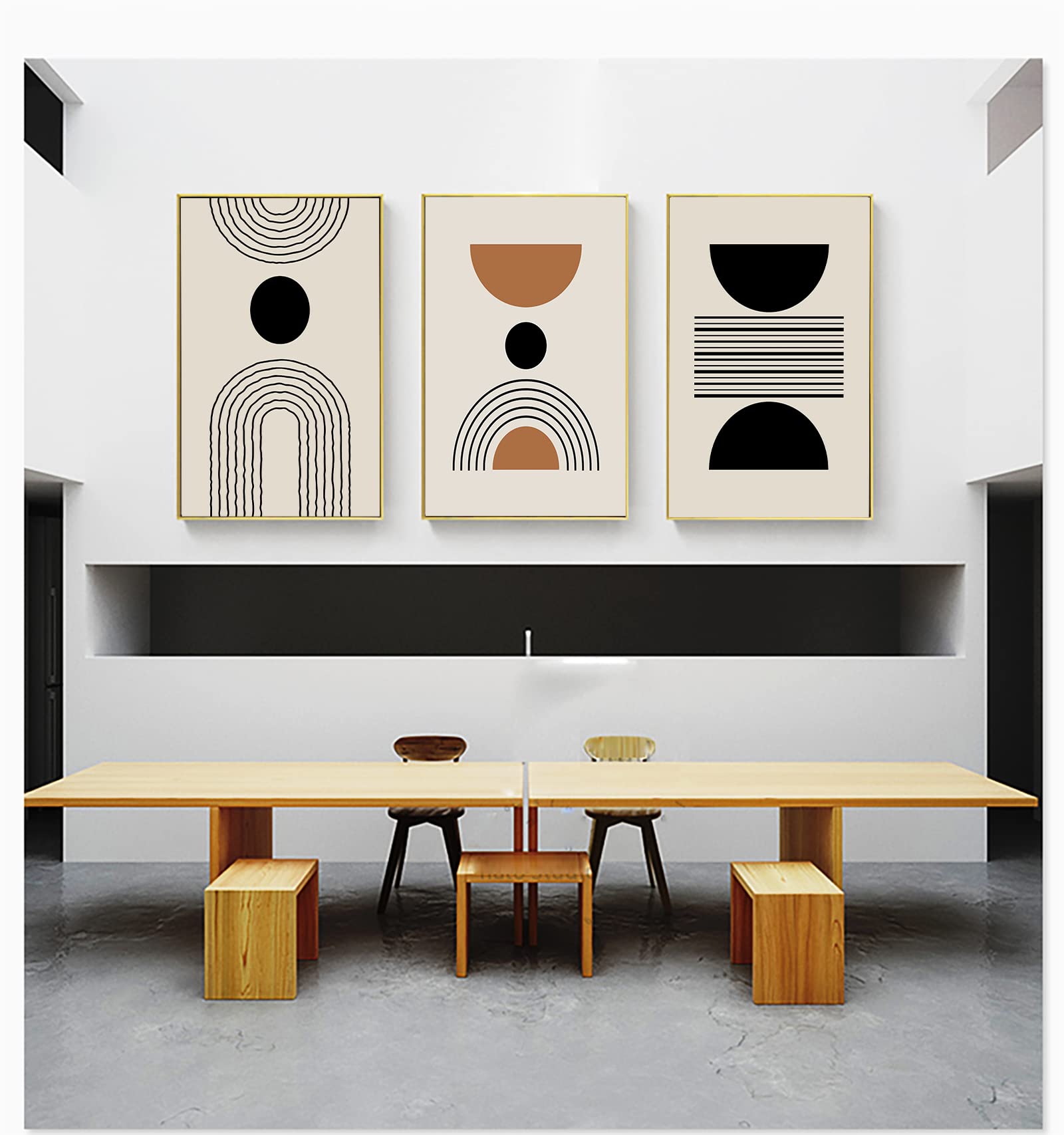 LYBOHO Canvas Pictures, Modern Abstract Art Poster Wall Pictures Living Room, Boho Poster Set for Living Room Bedroom - Image 3