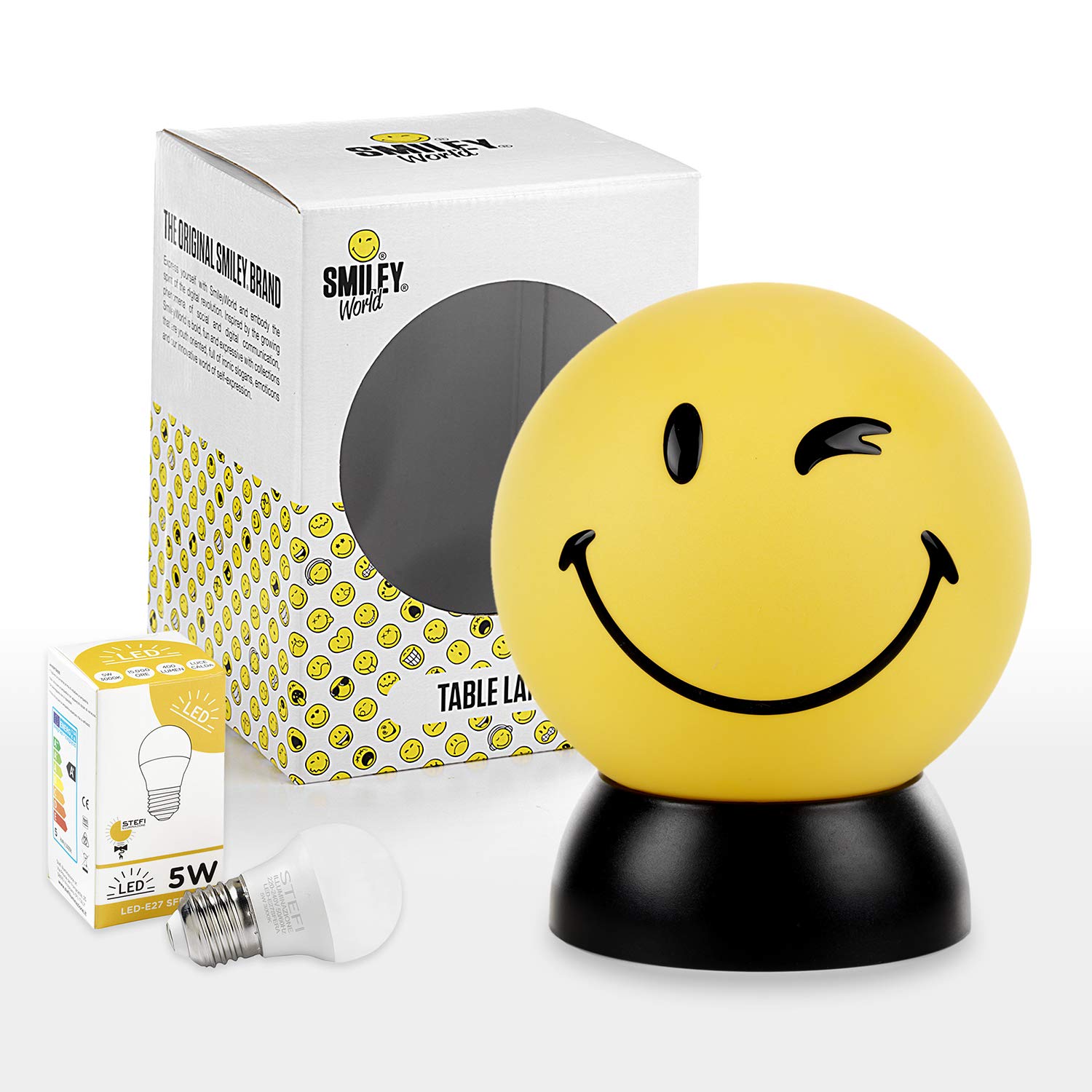 ONLI - Lumetto Smiley World BIRBO giallo con lampadina LED