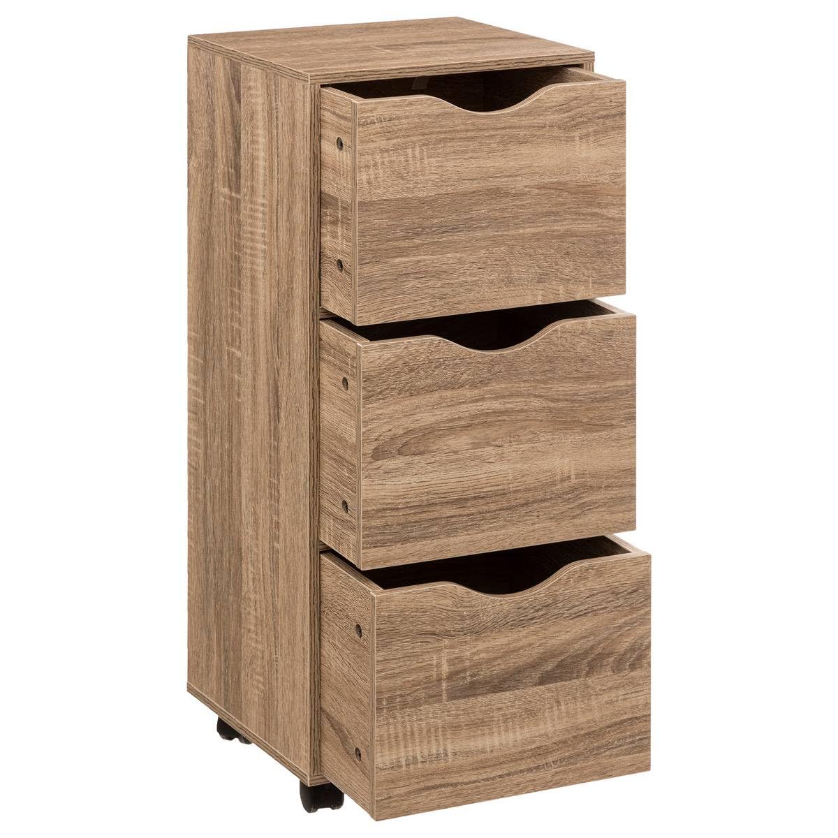 5 five simply smart 5five Torre 3 cassetti con ruote naturali