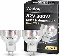Wadoy FH-S 82V 300W MR13 GX5.3 Projector Bulbs 2-Pack for Apollo Kodak Overhead Projectors - Bright 650 Lumen Replacement Lamps