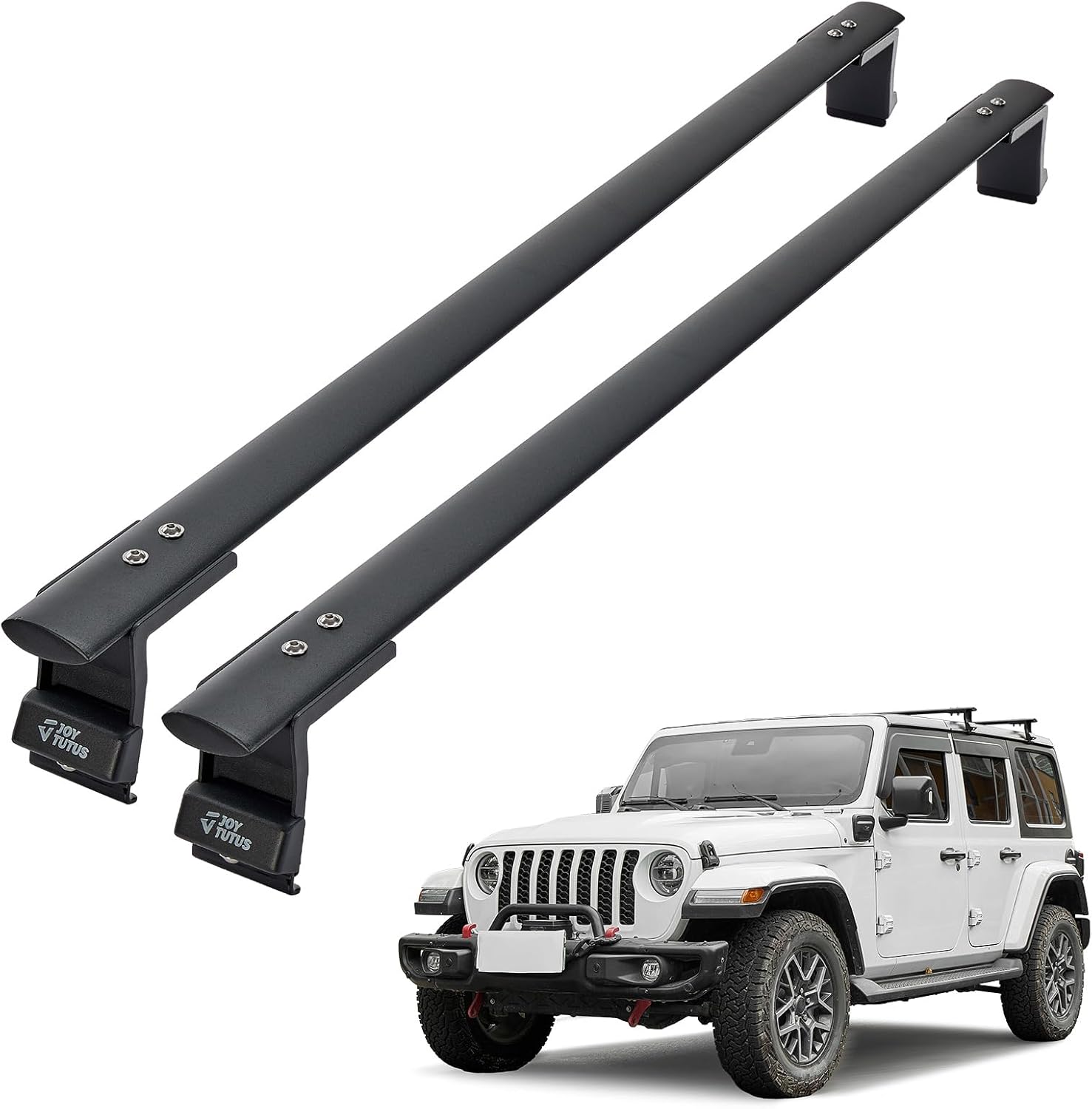 JOYTUTUS Roof Rack Cross Bars Compatible with 2007-2026 Wrangler JK JL & Gladiator JT (Only for Hard Top), 550 LBS Roof Top Crossbars Luggage Kayak Ski Bike Cargo Carrier Bars