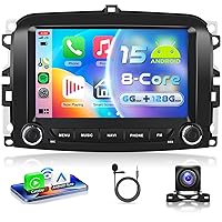 VECHTEL 8 CORE 6G+128G Autoradio Android 15 per FIAT 500L 2013