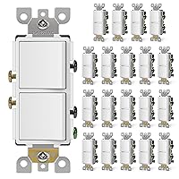 Vista 12 de CML Interruptor de Luz Decorativo de Doble Balancín, Interruptor de Pared de Paleta de Polo Simple Dual, Interruptor Eléctrico de Encendido/Apagado