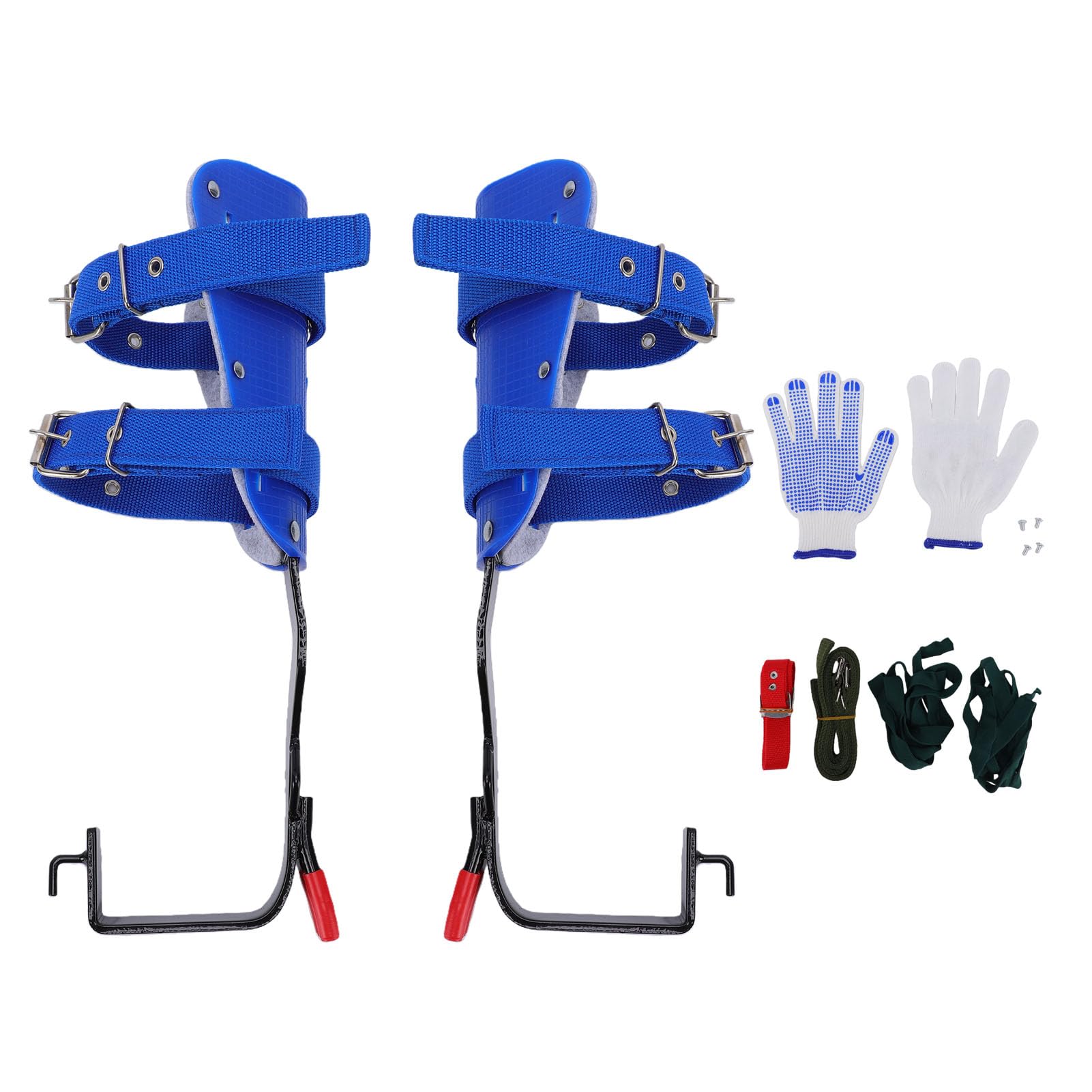 GLOGLOW Pitons & Aid Gear Espuelas para Arboristas Clavijas de Doble Punta Ajustables de 15 a 17,3 Pulgadas para Recolección de Frutas Trabajo Forestal Agricultores Clavos para Trepar árboles Placa