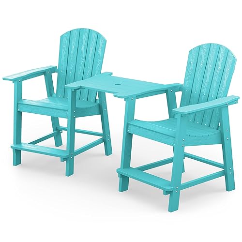 Tall Adirondack Chair Set of 2, Balcony Chair with Connecting