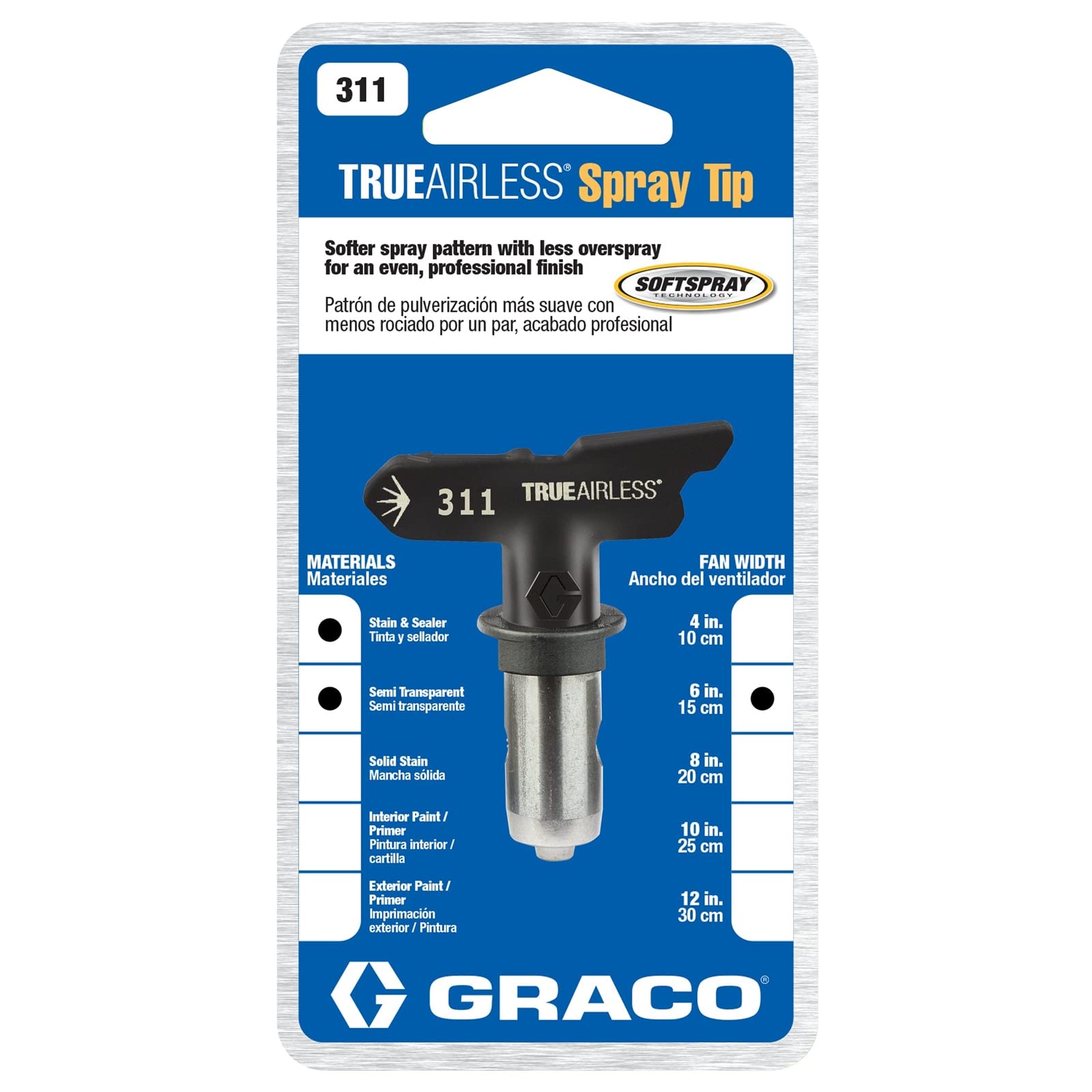 Graco TRA311 Ugello di spruzzatura TrueAirless 311 - per Magnum A20, A30, A45, A60, A80, A100, ProS19, ProS21