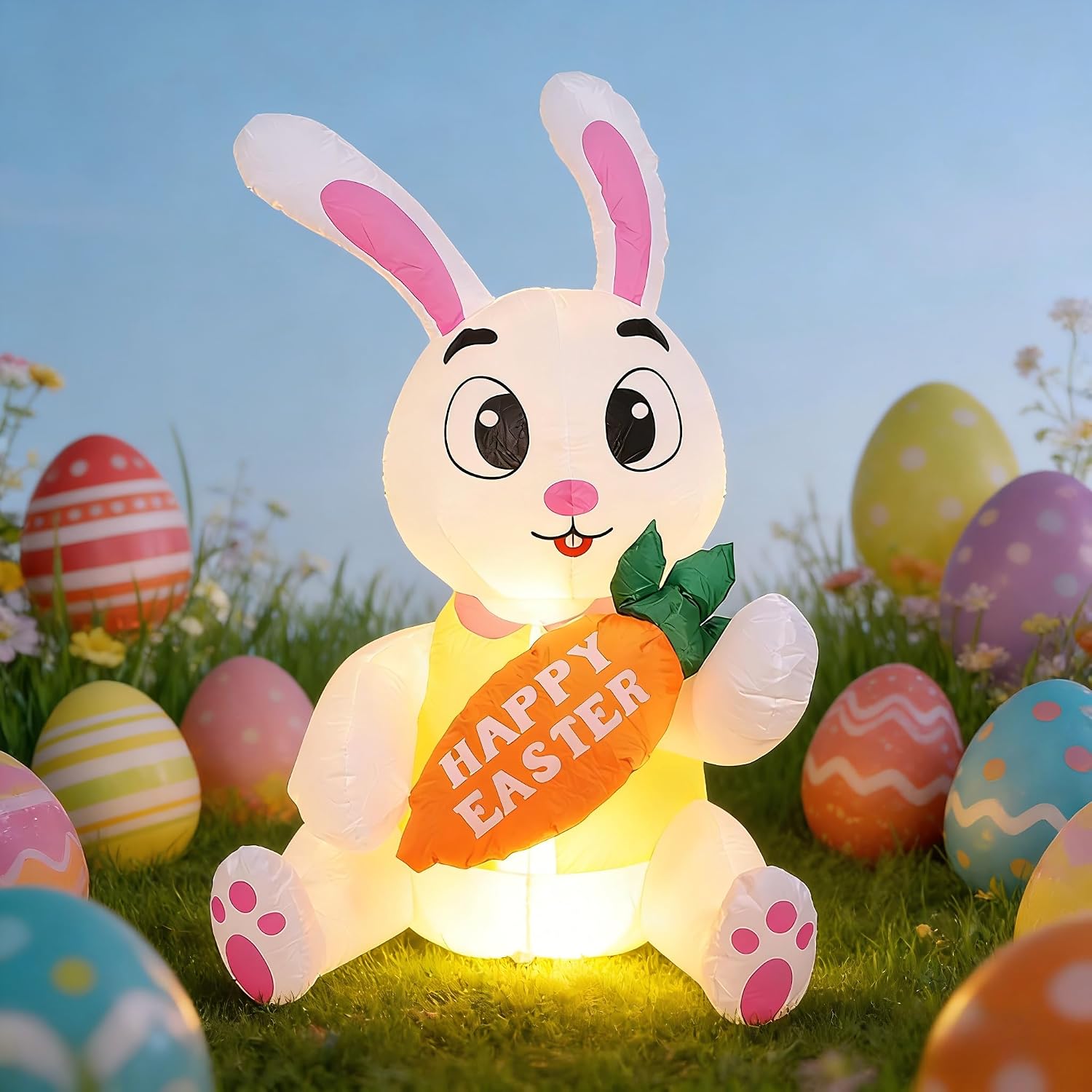 Yellow Inflatable Rabbit Amazon.com: Easter Inflatable Outdoor Decoration Inflatables Bunny with ...