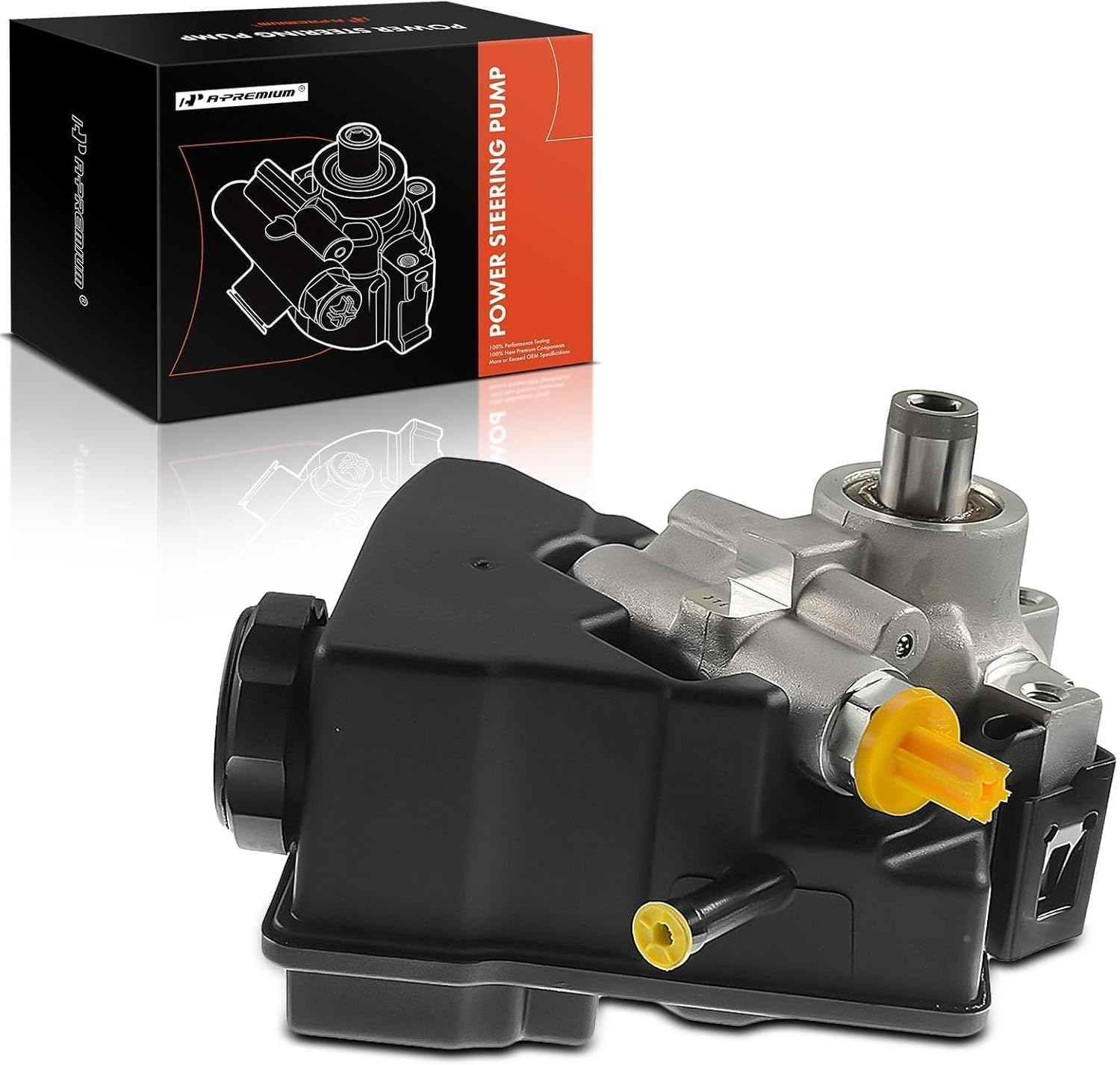 A-Premium Power Steering Pump, with Reservoir, Compatible with Compatible with Buick & Chevrolet & Oldsmobile & Pontiac Models - 1996-2005 - Century, Lumina APV, Venture, Cutlass Ciera, Silhouette