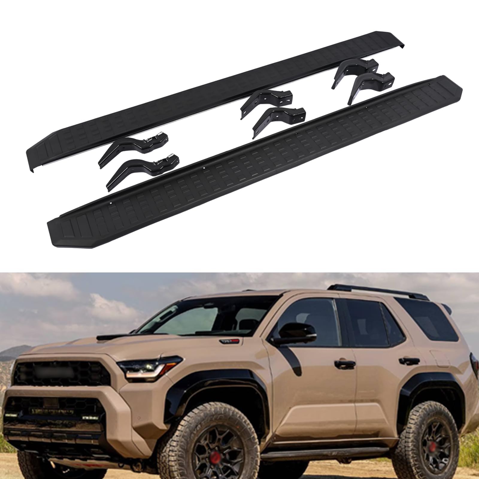 Photo 1 of ***ONLY BOARDS, NO HARDWARE*** Promrmr 6" Running Boards Side Steps Nerf Bars Fits for Toyota 4Runner N500 2025 2026 Accessories Aluminum & ABS Plastic