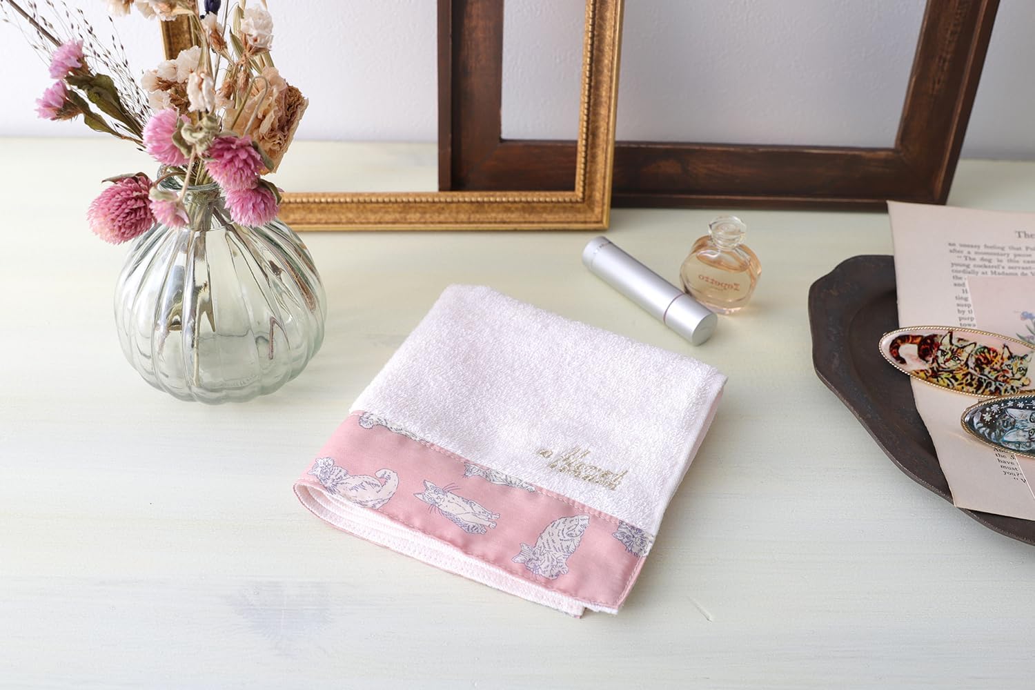 DDintex Floret London Colored Hand Towel, Miao, Pink, 9.8 x 9.8 inches (25 x 25 cm) [Using Liberty Print]