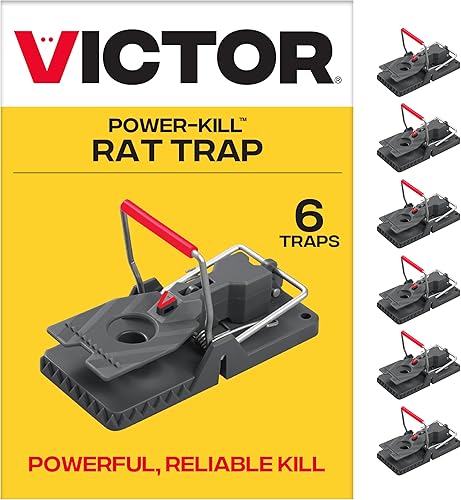 Victor M144B - Trampa para ratas reutilizable, fácil de matar con energía instantánea, 6 trampas
