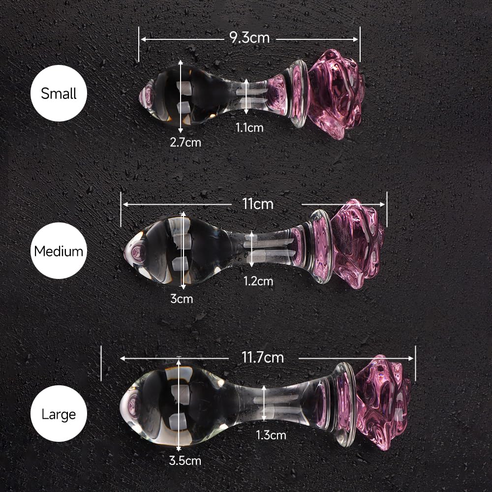 Crystal Glass Butt Plug,Mini Pink Glass Anal Plug, Anal Masturbation Plug for Men Women Gay and Couples: Transparent/Pink