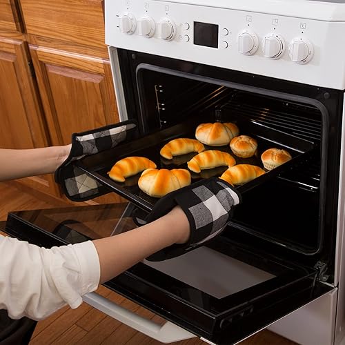 Miniatura 87 de Agarraderas de algodón, lavables a máquina, resistentes al calor, salvamanteles, para cocinar y hornear Gris Oscuro