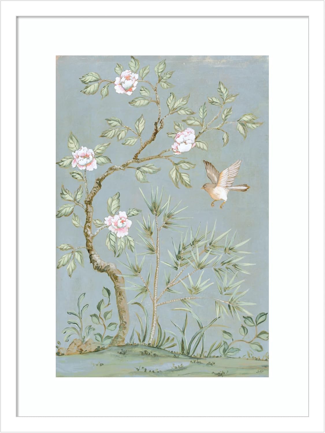 Amanti Art Lienzo enmarcado para pared, 16 x 21 pulgadas, mural de flores de primavera II azul, de Julia Purinton, póster enmarcado para decoración