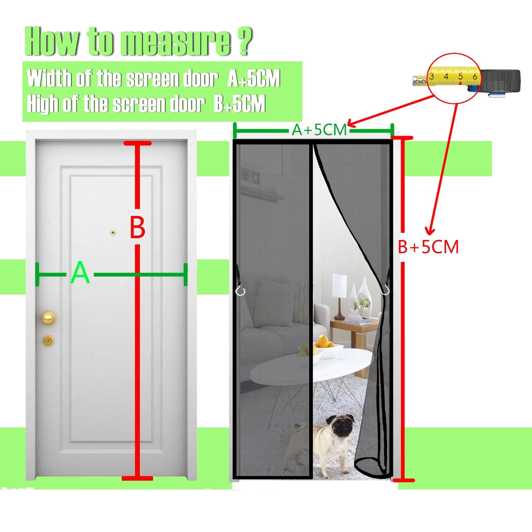 Amazon | 網戸 カーテン 105x200cm 玄関網戸ドア用 ヘビーデューティ