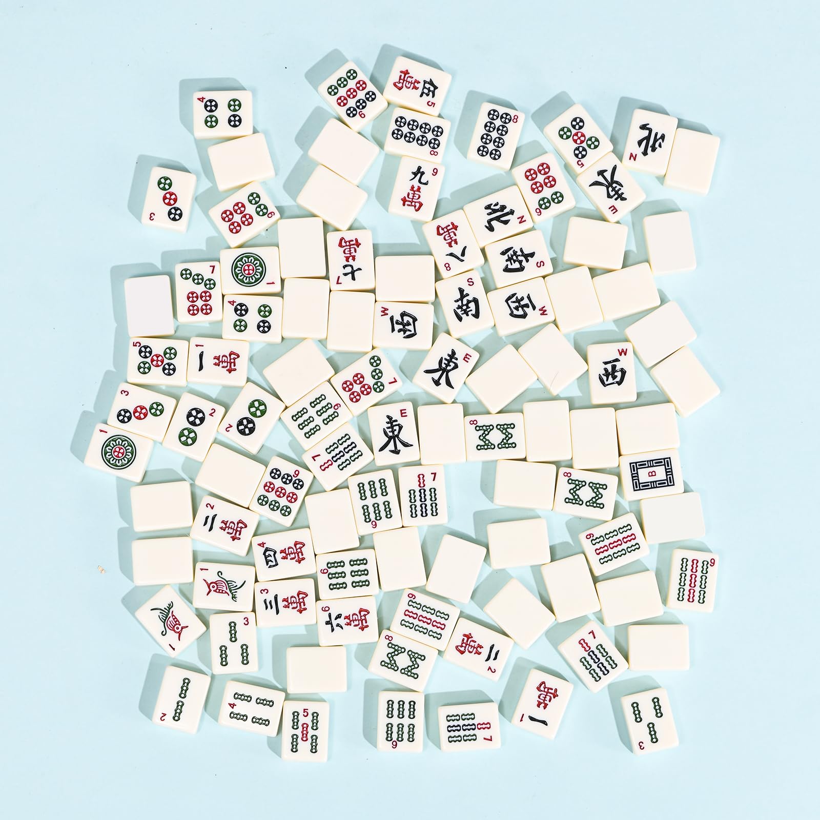American Mahjong Set | 166 Premium 3,0 cm Piastrelle bianche | Set completo di gioco Mahjong