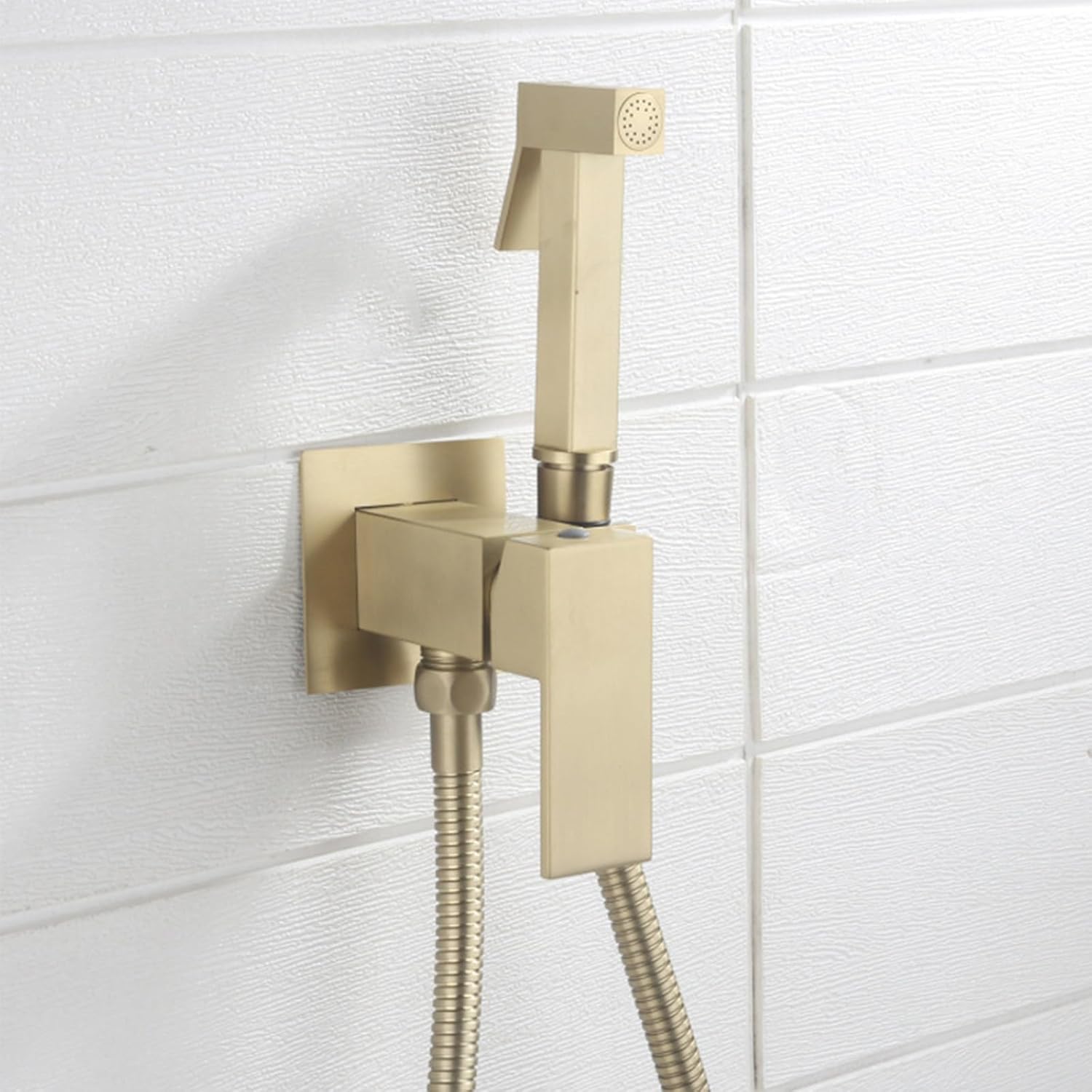 Bidet Sprayer for Toilet Brass Bidet Sprayer Square Spray Gun Handheld Bidet Sprayer for Toilet with Stainless Steel Hose Hand Held Bidet Sprayer Joystick Control