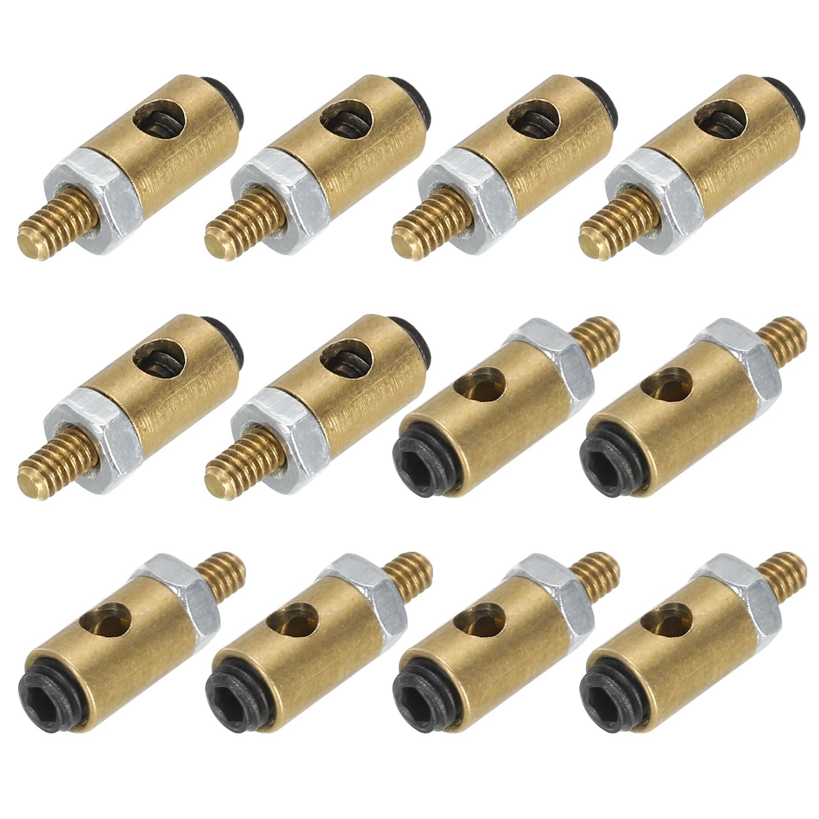 sourcing map Linkage Stoppers Connecting Servo Arm,Adjustable Push Rod with Nut and Screw for RC Airplane,D4x2.1mm 12Pcs