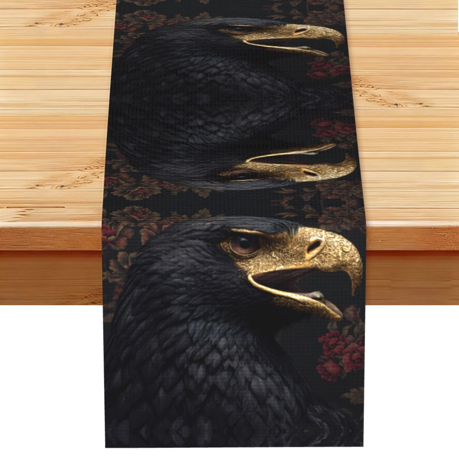 Golden Eagle Linen Feel Table Runner Wedding Party Home Decoration