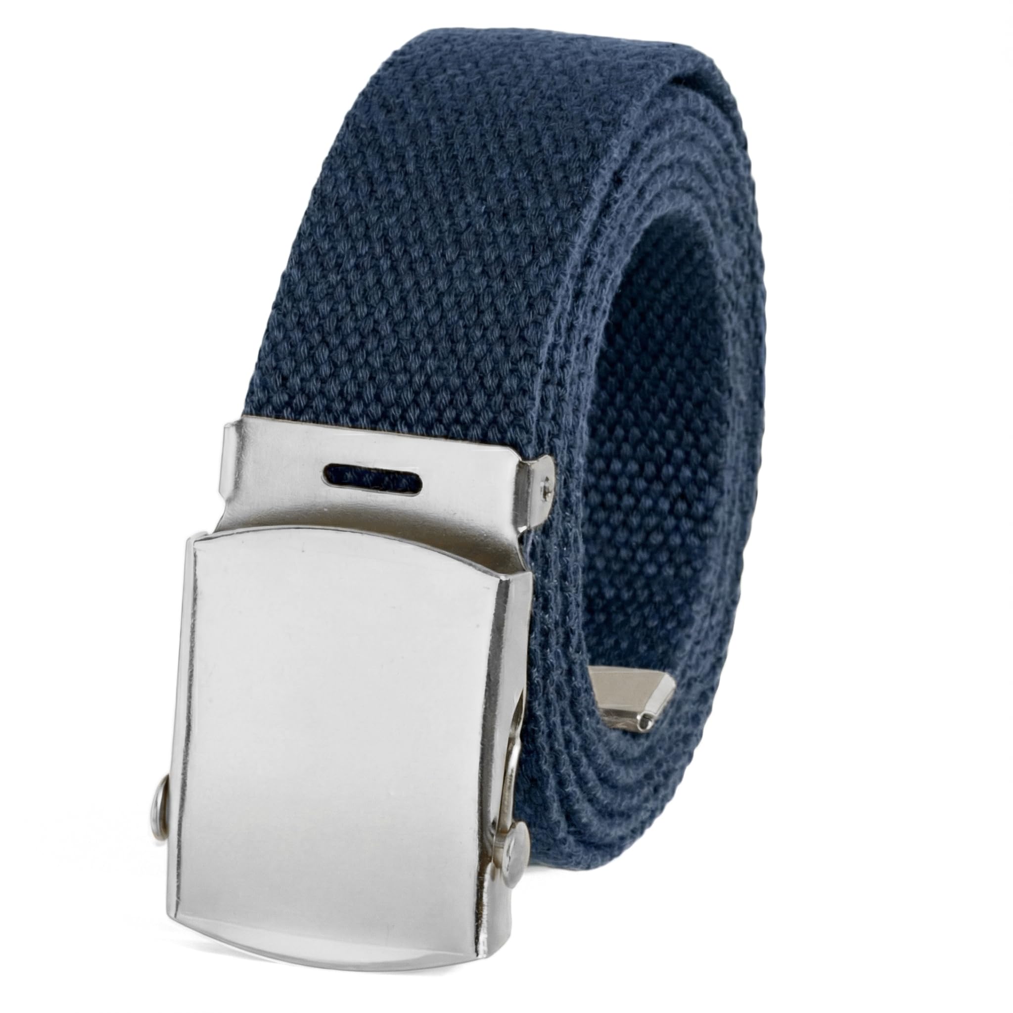 BC Belts Canvas Web Belt with Chrome Buckle 54 Long Fully Adjustable Military Style